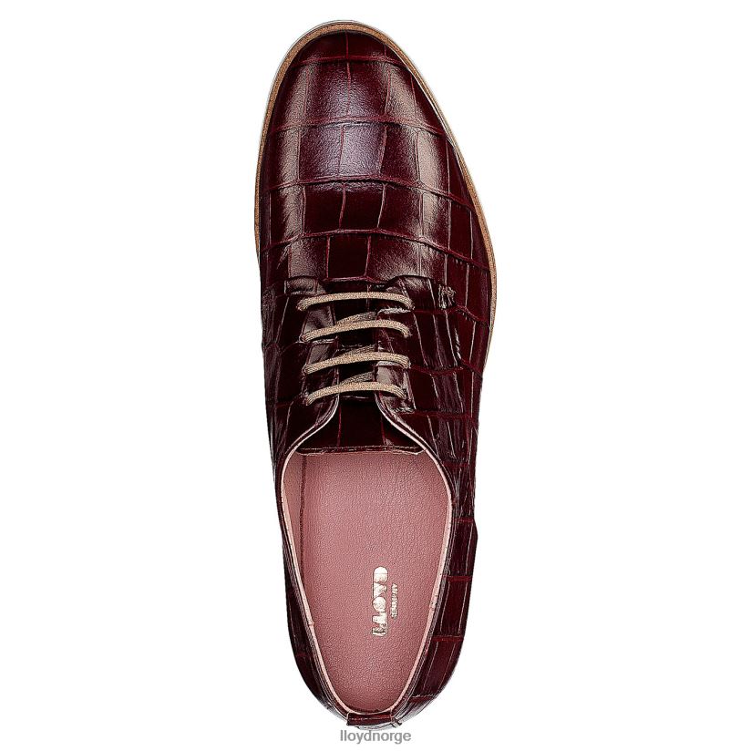 LLOYD rogh halvsko med blonder i skinn kvinner sko rød 4X82ZP1092