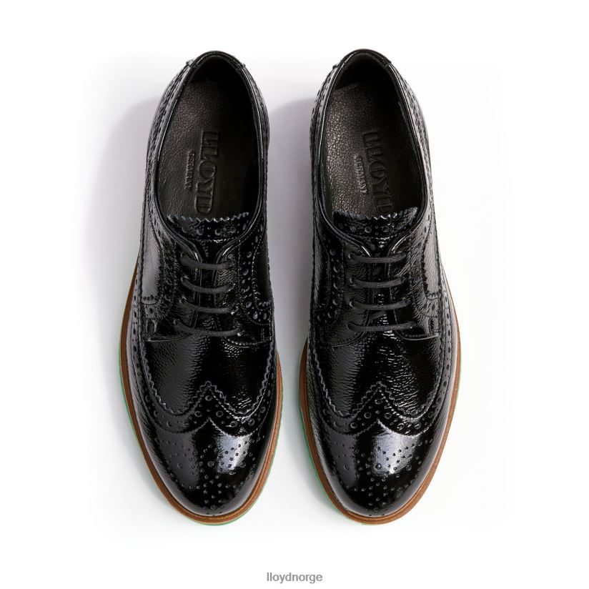 LLOYD rogh halvsko med blonder i skinn kvinner sko svart 4X82ZP1068