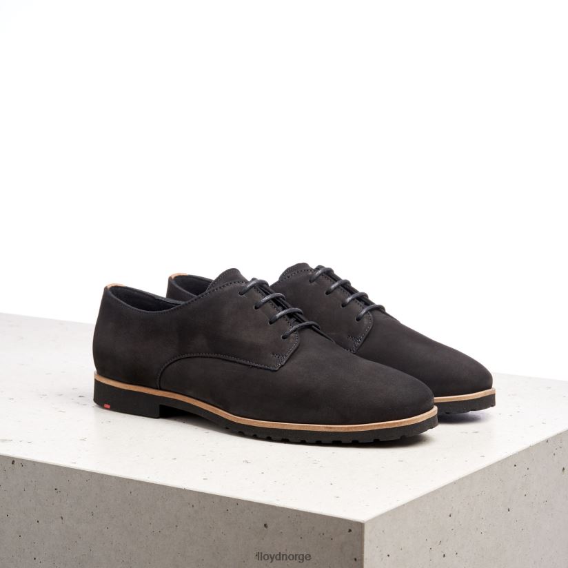 LLOYD rogh halvsko med blonder i skinn kvinner sko svart 4X82ZP1071