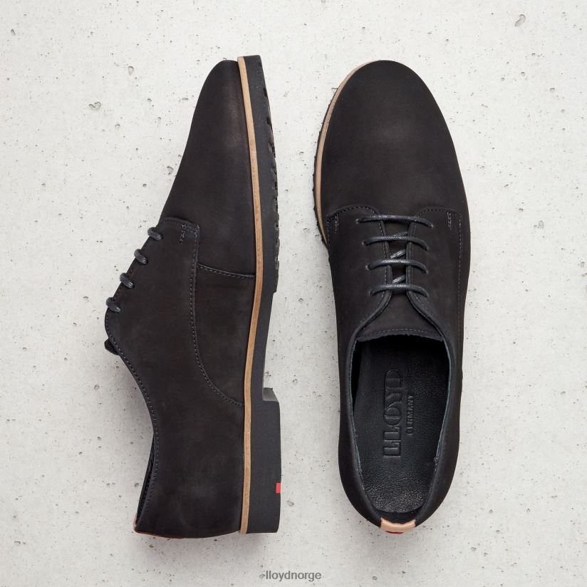 LLOYD rogh halvsko med blonder i skinn kvinner sko svart 4X82ZP1071