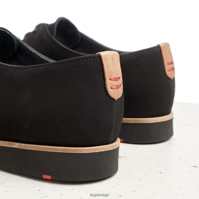 LLOYD rogh halvsko med blonder i skinn kvinner sko svart 4X82ZP1071