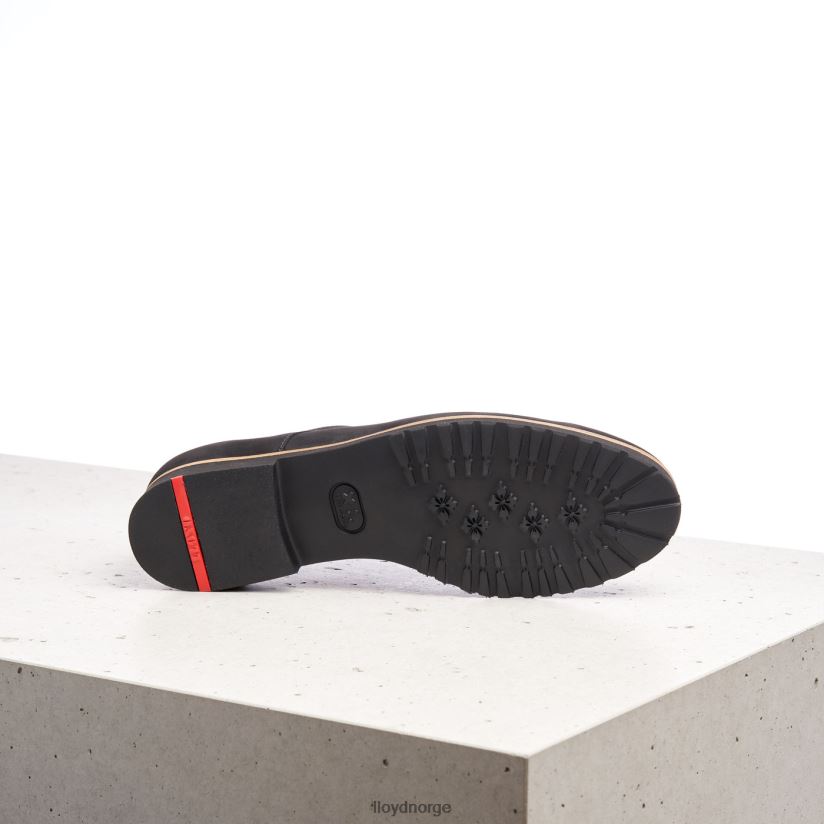 LLOYD rogh halvsko med blonder i skinn kvinner sko svart 4X82ZP1071