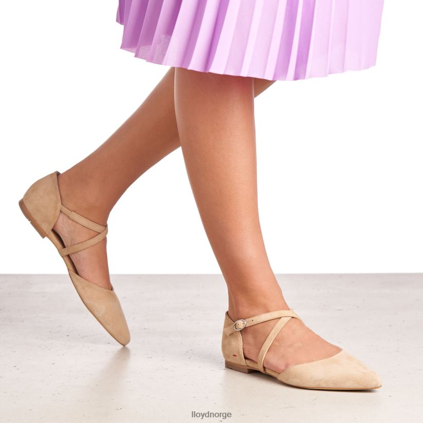 LLOYD sandal med semsket skinn kvinner sko beige 4X82ZP1165