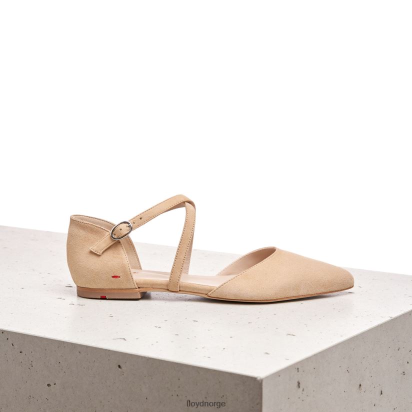 LLOYD sandal med semsket skinn kvinner sko beige 4X82ZP1165