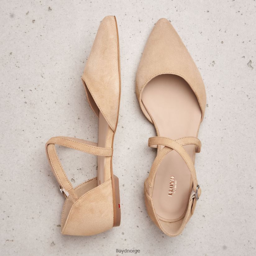 LLOYD sandal med semsket skinn kvinner sko beige 4X82ZP1165