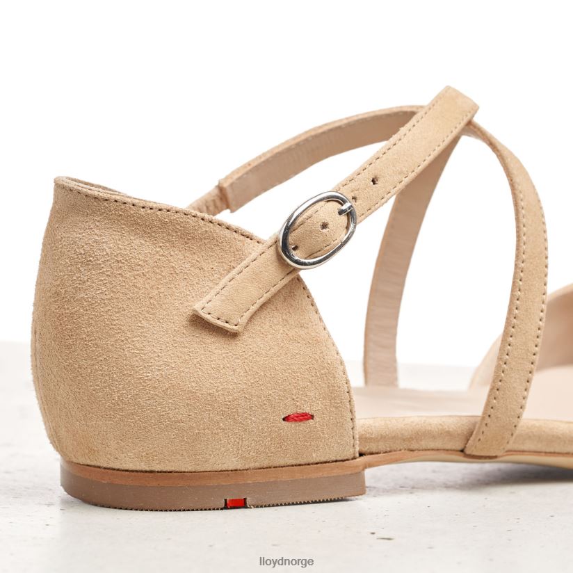LLOYD sandal med semsket skinn kvinner sko beige 4X82ZP1165