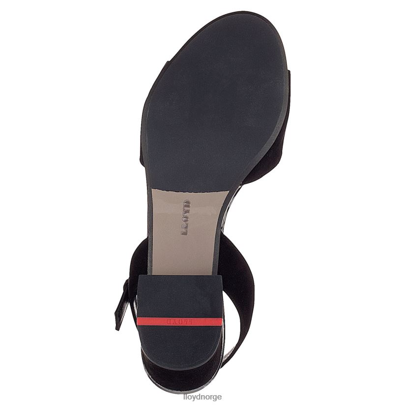 LLOYD sandal med semsket skinn kvinner sko svart 4X82ZP1173