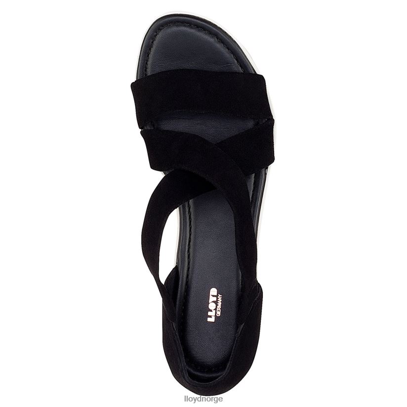 LLOYD sandal med semsket skinn kvinner sko svart 4X82ZP1248