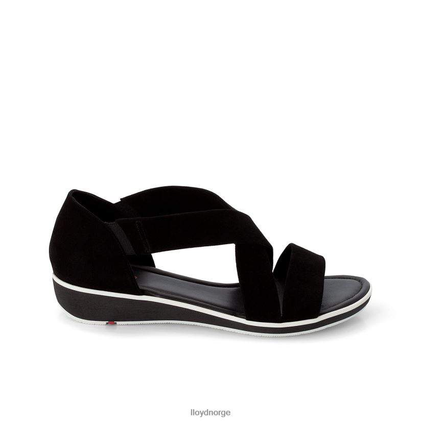 LLOYD sandal med semsket skinn kvinner sko svart 4X82ZP1248