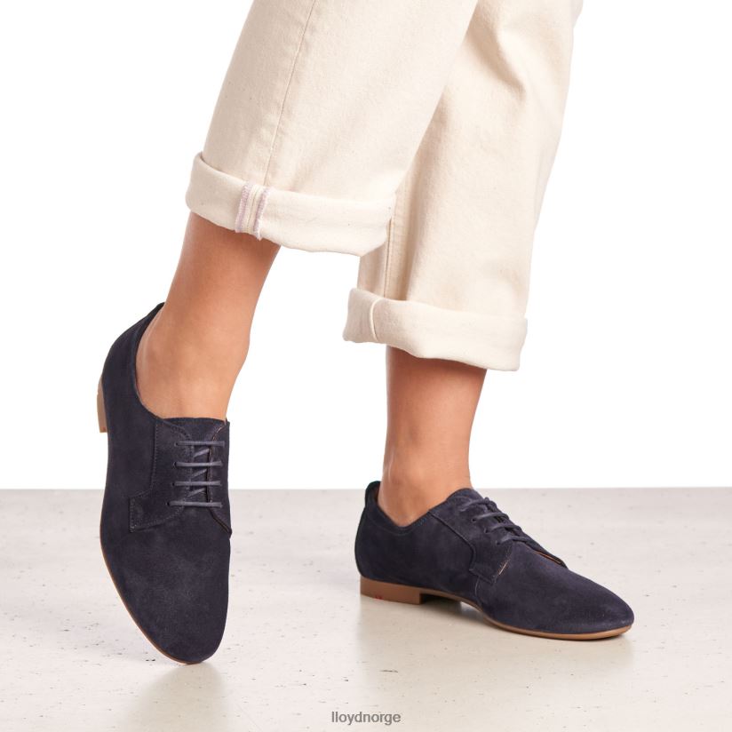 LLOYD semsket snøre halvsko kvinner sko blå 4X82ZP1188