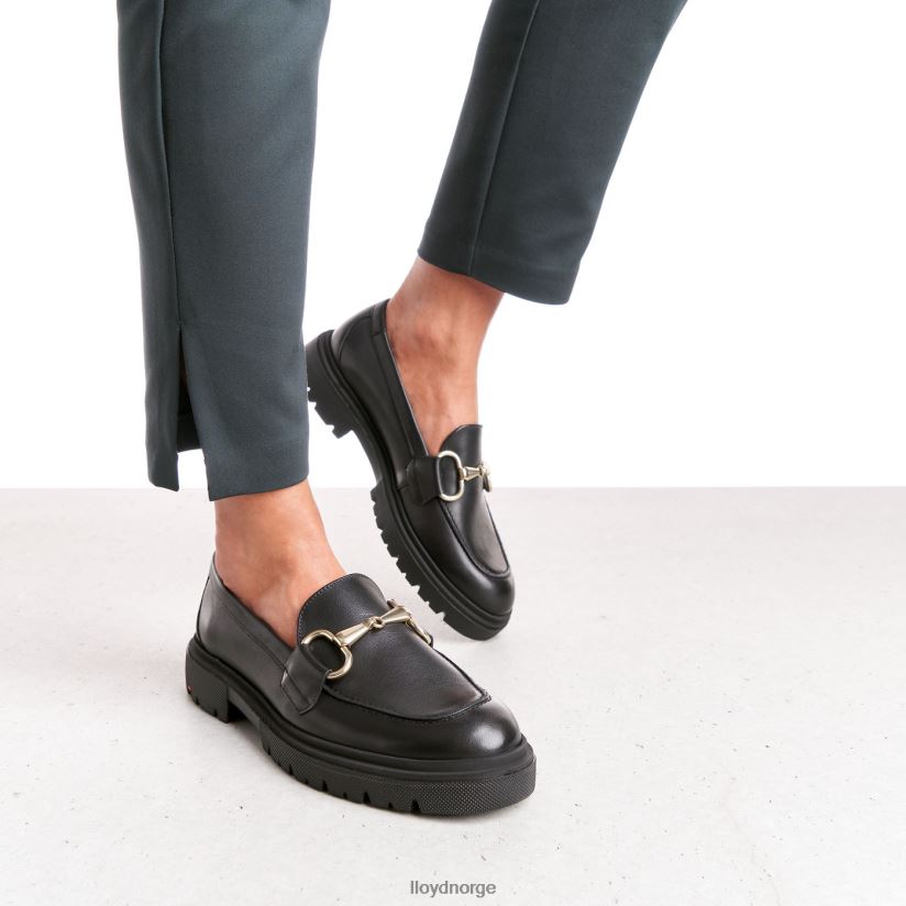 LLOYD slip-on tøffel i glatt skinn kvinner sko svart 4X82ZP1357