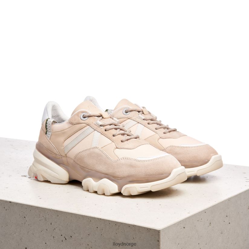 LLOYD sneakers i semsket skinn kvinner sko beige 4X82ZP779