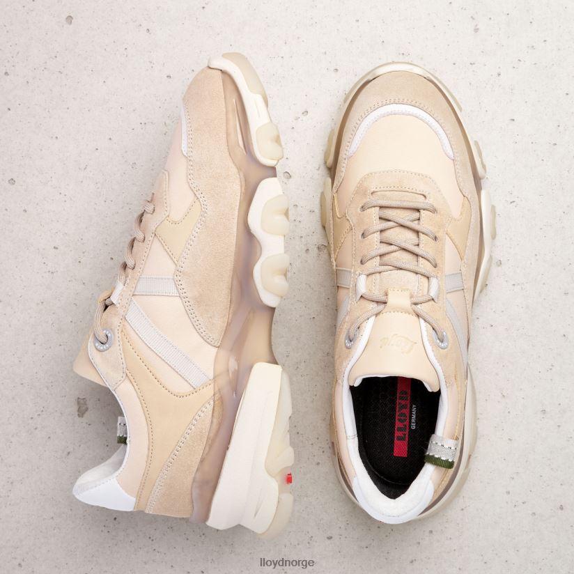 LLOYD sneakers i semsket skinn kvinner sko beige 4X82ZP779