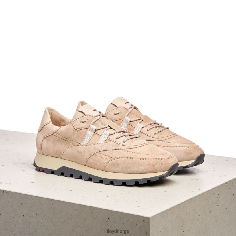 LLOYD sneakers i semsket skinn kvinner sko beige 4X82ZP854
