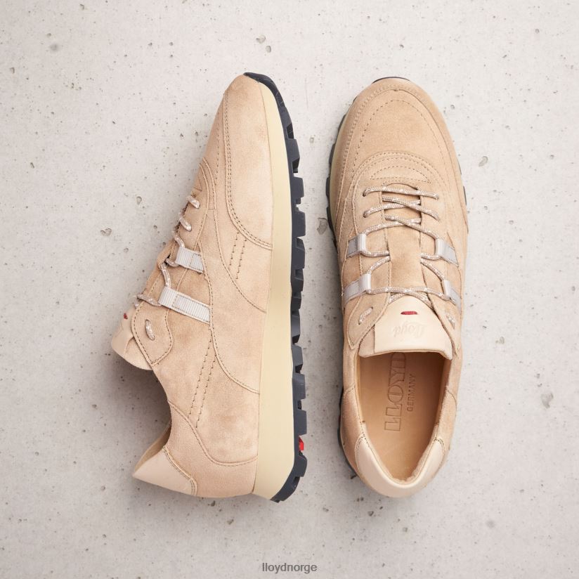 LLOYD sneakers i semsket skinn kvinner sko beige 4X82ZP854