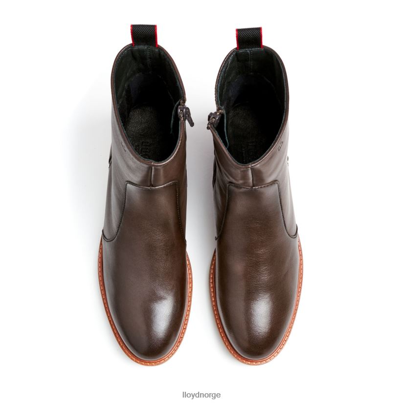 LLOYD sporty ankelstøvel i glatt skinn kvinner sko brun 4X82ZP902