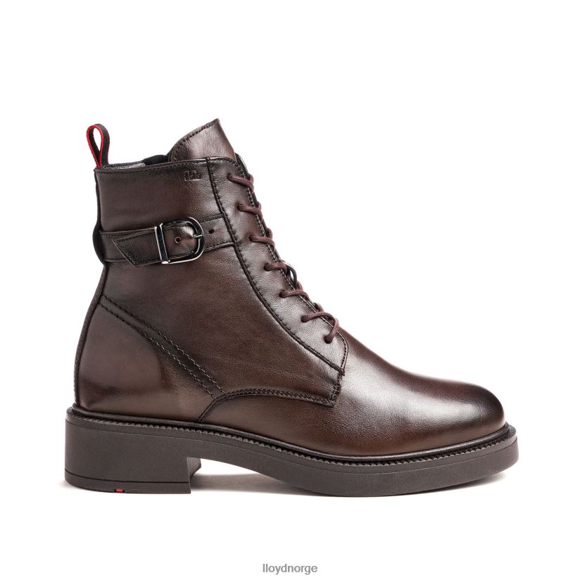 LLOYD sporty ankelstøvel i glatt skinn kvinner sko brun 4X82ZP951