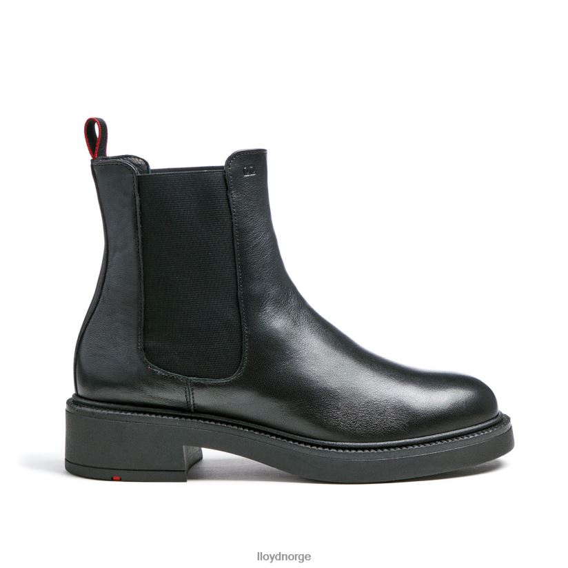 LLOYD sporty ankelstøvel i glatt skinn kvinner sko svart 4X82ZP892