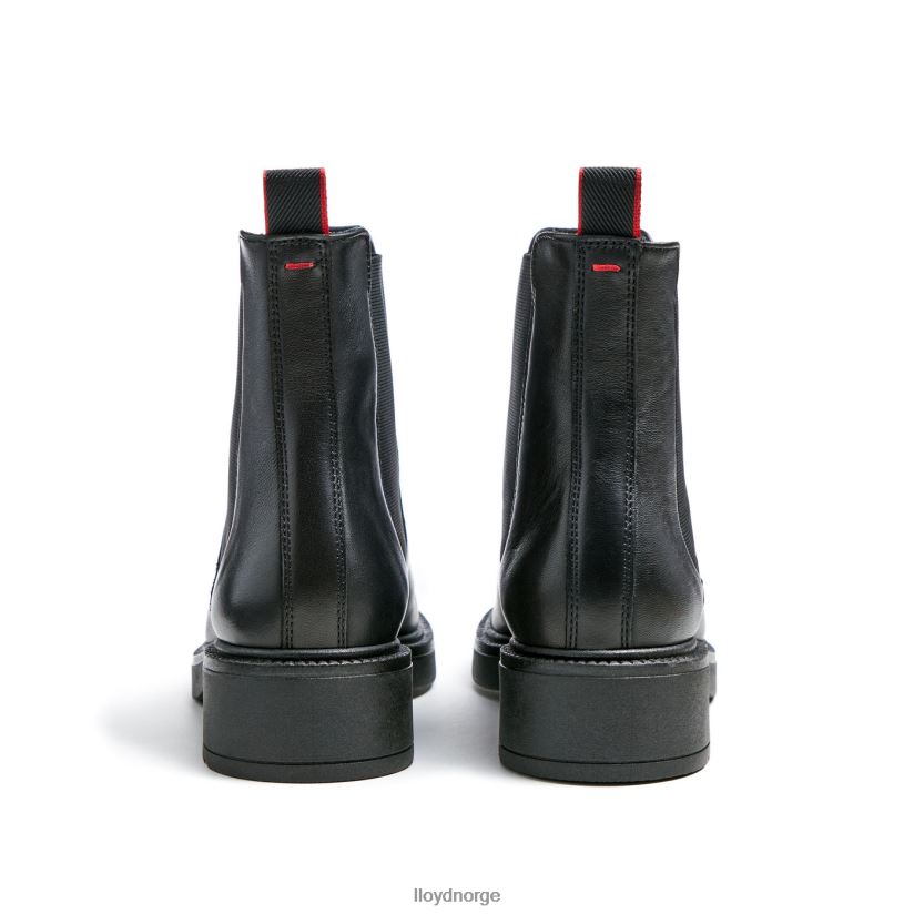 LLOYD sporty ankelstøvel i glatt skinn kvinner sko svart 4X82ZP892