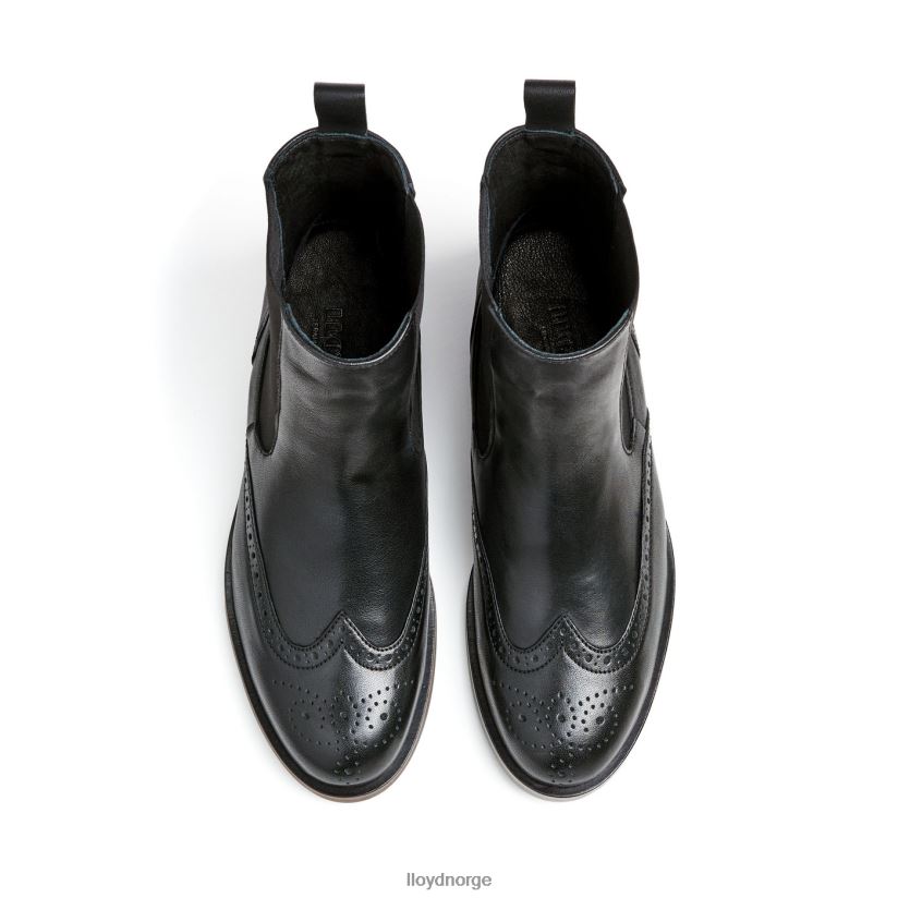 LLOYD sporty ankelstøvel i glatt skinn kvinner sko svart 4X82ZP904