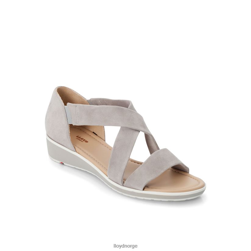 LLOYD sandal med semsket skinn kvinner sko grå 4X82ZP1247
