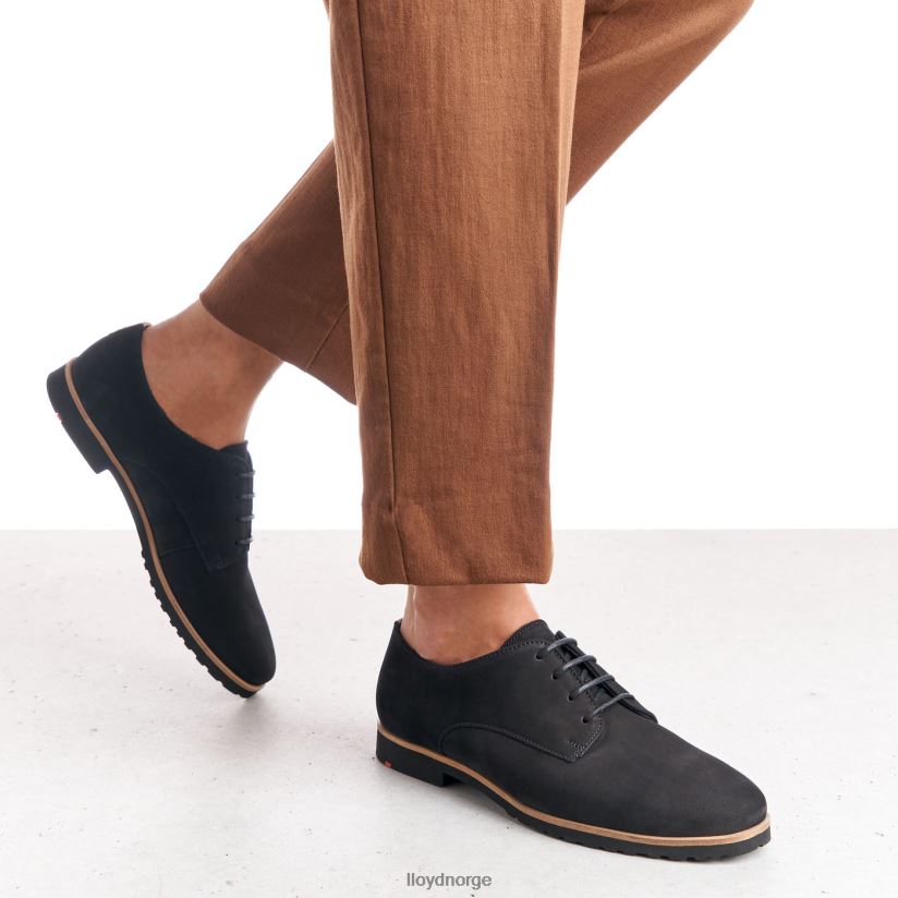 LLOYD rogh halvsko med blonder i skinn kvinner sko svart 4X82ZP1071