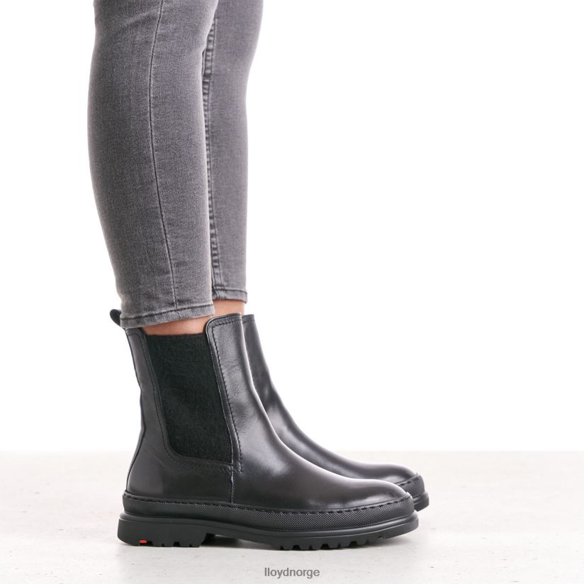 LLOYD ankelstøvletter i glatt skinn kvinner sko svart 4X82ZP958