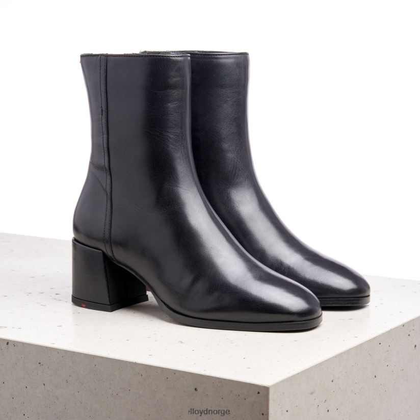 LLOYD ankelstøvletter i glatt skinn kvinner sko svart 4X82ZP984