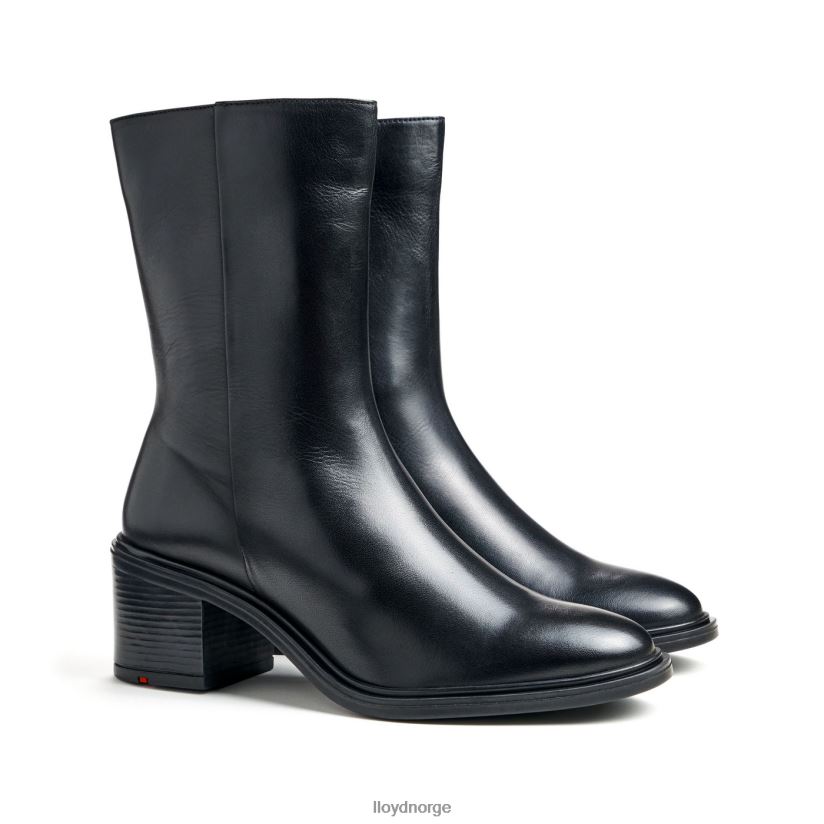 LLOYD mote ankelstøvlett i glatt skinn kvinner sko svart 4X82ZP885