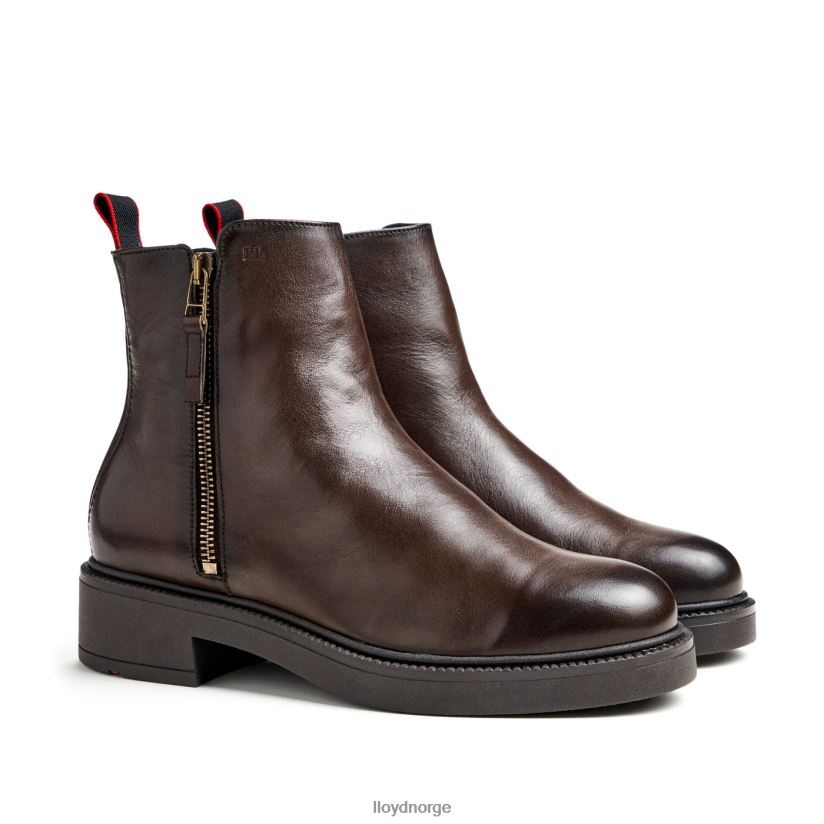 LLOYD sporty ankelstøvel i glatt skinn kvinner sko brun 4X82ZP896