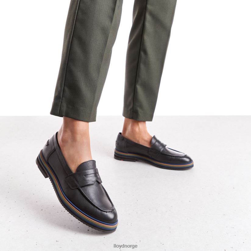 LLOYD slip-on tøffel i glatt skinn kvinner sko svart 4X82ZP1046