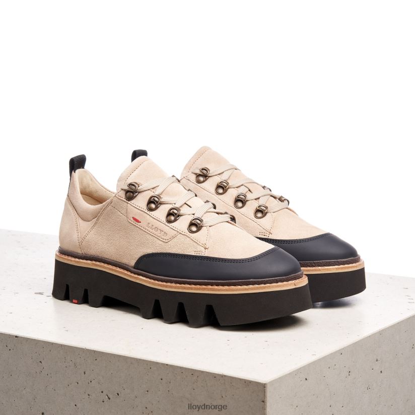 LLOYD joggesko i glatt skinn kvinner sko beige 4X82ZP1177